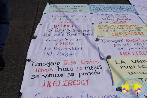 Estudiantes de Unipacífico marcharon exigiendo se convoque a elecciones de estamentos representativos de la Alma Máter