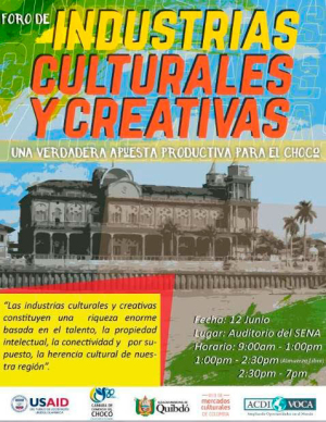 Industrias culturales y creativas de Colombia se darán cita en Chocó