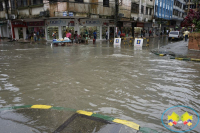 Buena parte del centro de Buenaventura se inundó por fuerte aguacero