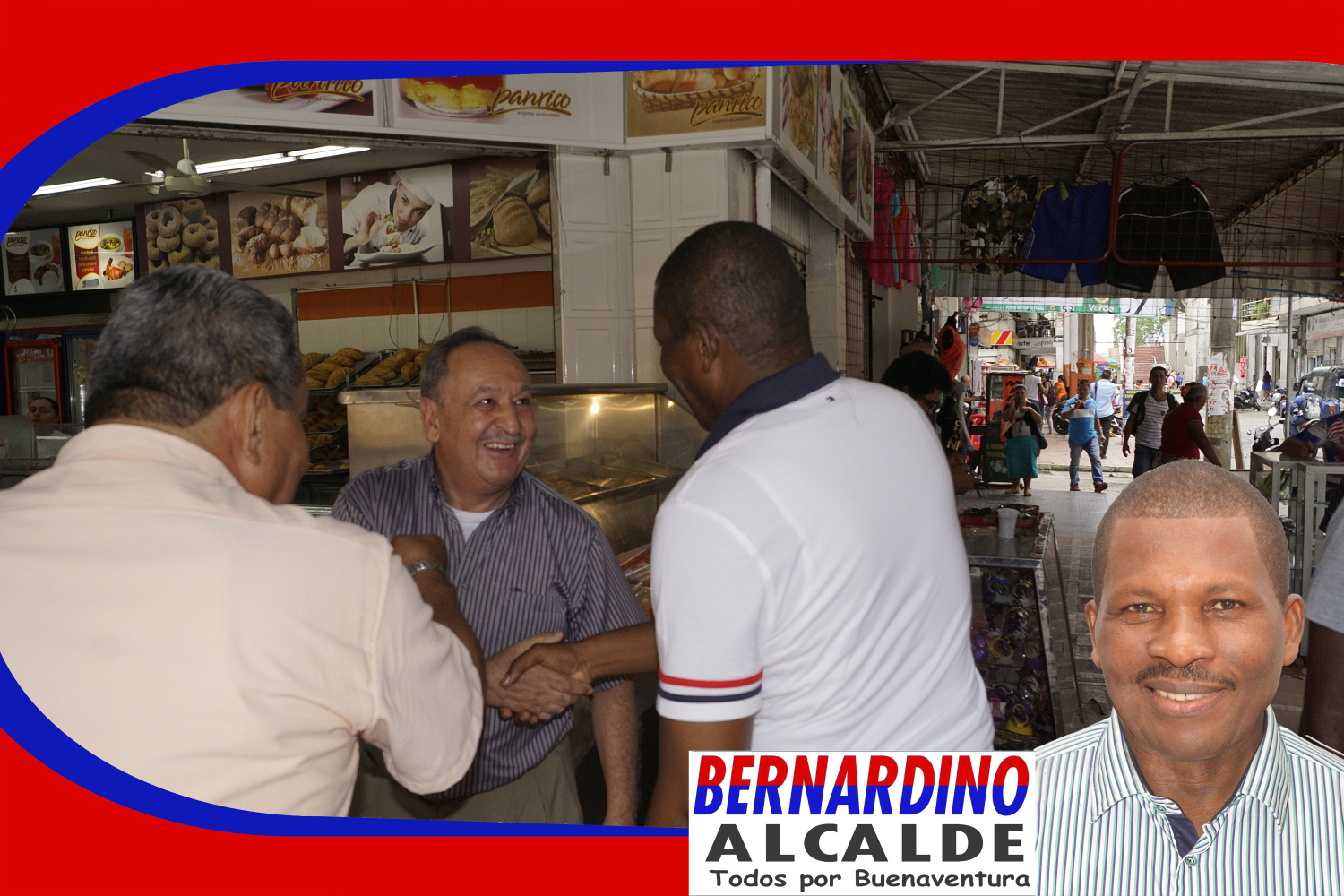 Bernardino Quiñones realizó puerta a puerta en el centro de la ciudad y en los barrios Nayita y Mayolo 