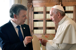 Presidente Santos se reunió este viernes en Roma con el Papa Francisco