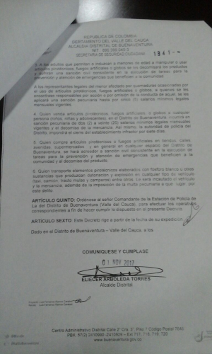 Está prohibida la venta de pólvora en Buenaventura en la temporada de fin de año 2017