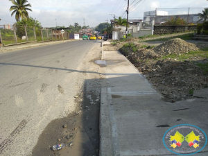 La Administración Distrital de Buenaventura adelanta la construcción de andenes en el barrio El Triunfo