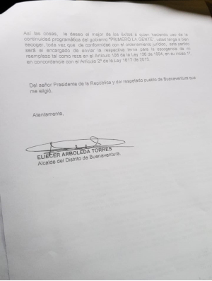 Eliecer Arboleda Torres renunció a su cargo de Alcalde Distrital de Buenaventura