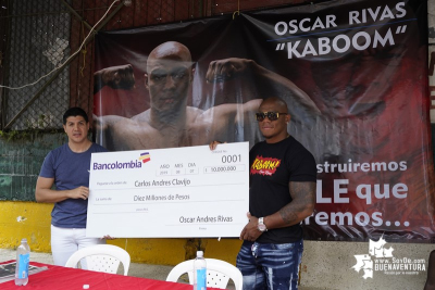 Oscar Rivas anunció apoyo para reconstruir el gimnasio de boxeo del barrio La Independencia y realizó donación a la campaña de Carlos Clavijo a la Gobernación del Valle