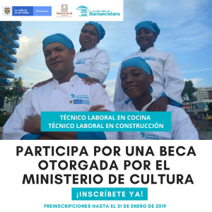 La Escuela Taller de Buenaventura tiene abierta la convocatoria para estudiar técnico laboral en cocina y construcción 