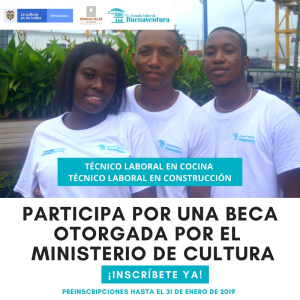 La Escuela Taller de Buenaventura tiene abierta la convocatoria para estudiar técnico laboral en cocina y construcción 