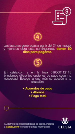 Celsia anuncia nuevas opciones para el pago de la factura de energía y hace un llamado de solidaridad a quienes puedan continuar pagando oportunamente