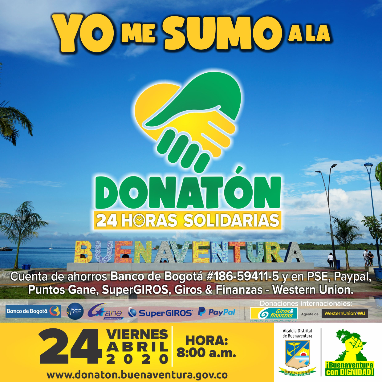 24 de abril, es el día de la Donatón #BuenaventuraSolidaria 24 horas unidos por nuestro territorio