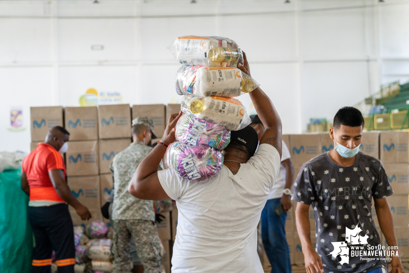 La Fundación Telefónica Movistar entregó donación de mercados y kits de bioseguridad a la Alcaldía Distrital de Buenaventura