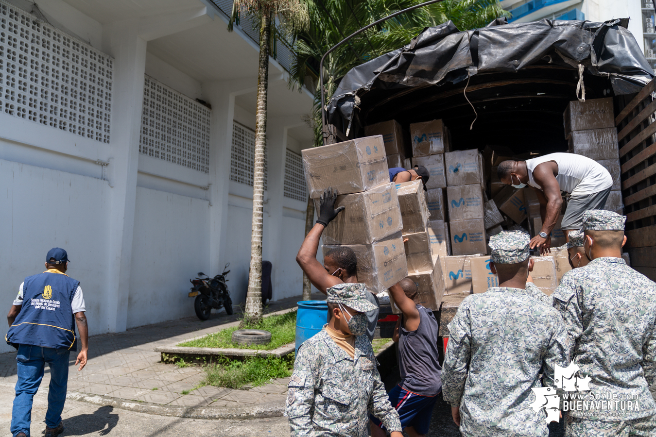 La Fundación Telefónica Movistar entregó donación de mercados y kits de bioseguridad a la Alcaldía Distrital de Buenaventura