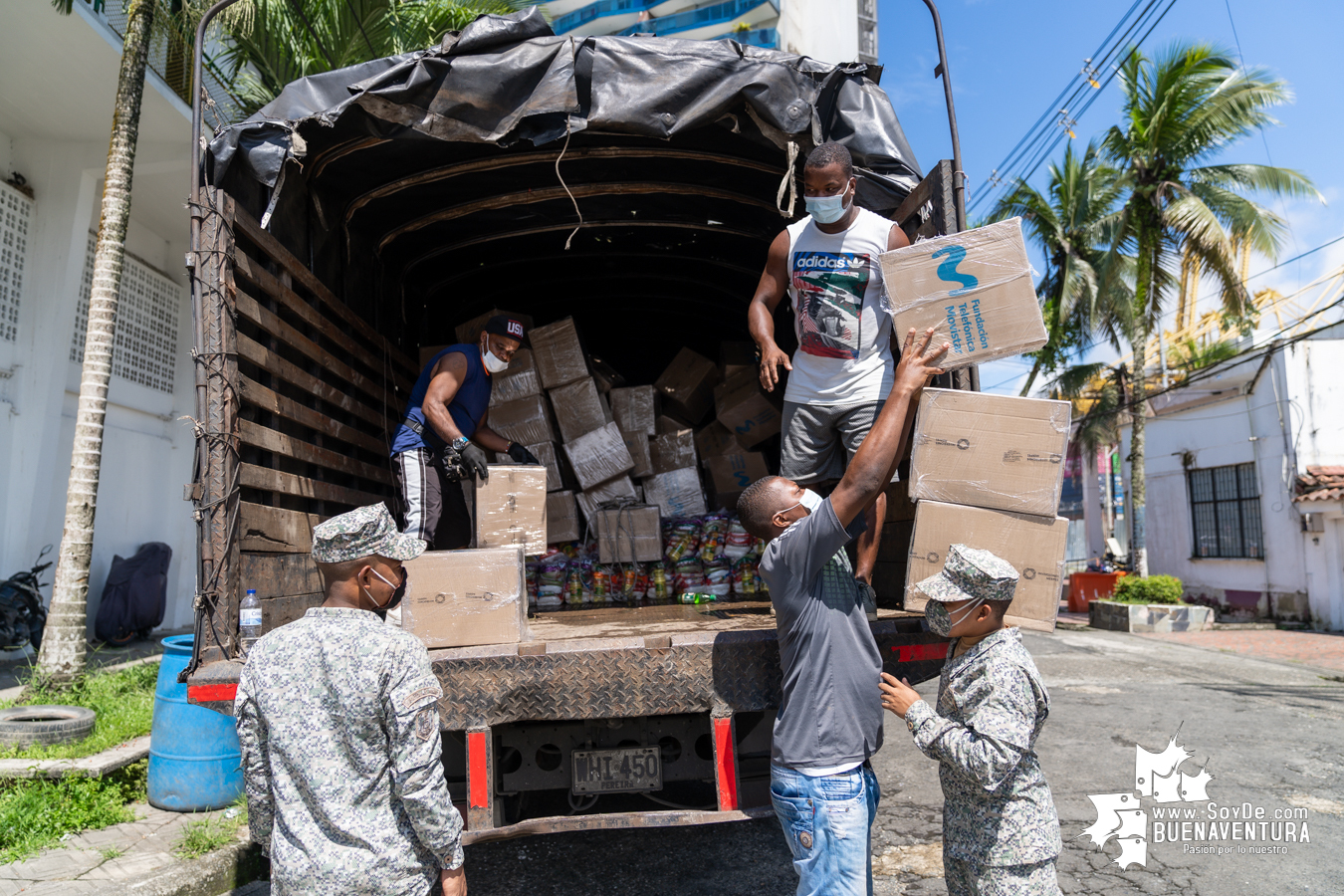 La Fundación Telefónica Movistar entregó donación de mercados y kits de bioseguridad a la Alcaldía Distrital de Buenaventura