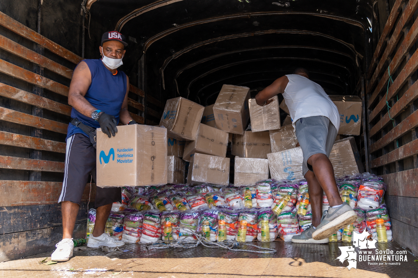 La Fundación Telefónica Movistar entregó donación de mercados y kits de bioseguridad a la Alcaldía Distrital de Buenaventura