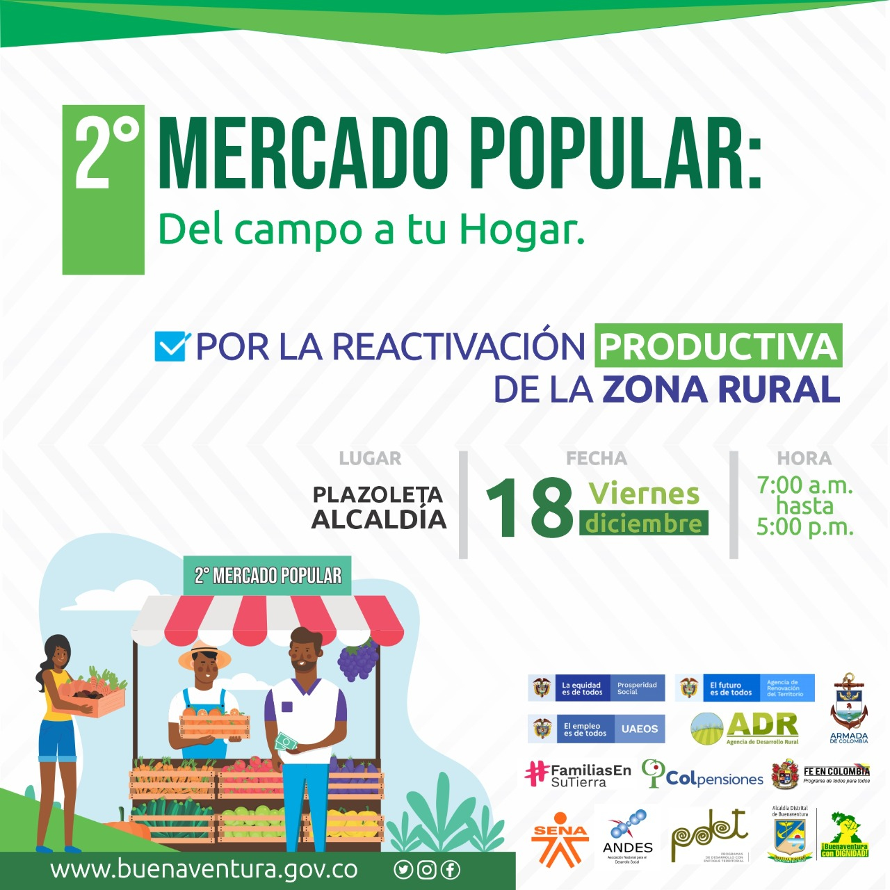 El viernes 18 de diciembre se realizará en Buenaventura el 2o Mercado Popular 