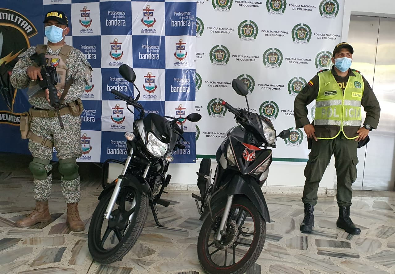 Fueron recuperadas 2 motocicletas y se aprehendió un joven en operaciones de la Fuerza Pública