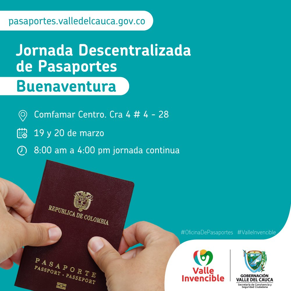 La Gobernación del Valle realizará en Buenaventura una jornada descentralizada para la expedición de pasaportes