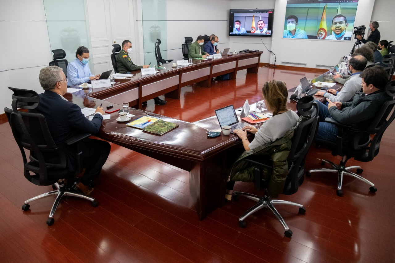 Instrucciones de orden público para la ciudad de Cali impartidas por el presidente de la República, Iván Duque Márquez, a las autoridades