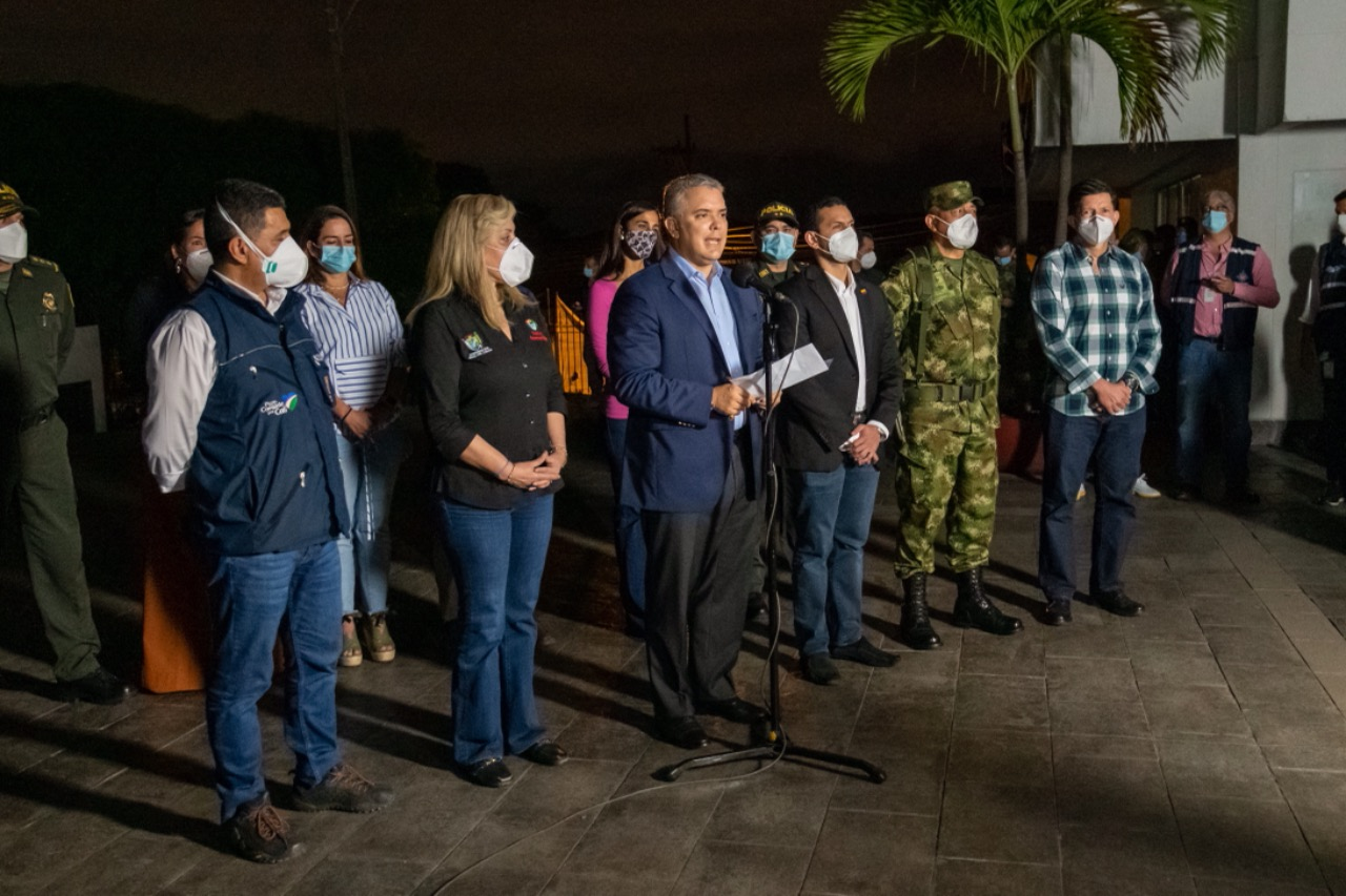 El presidente Duque anuncia el máximo despliegue de asistencia militar a la Policía en Cali y el Valle del Cauca, a partir de la noche del 28 de mayo de 2021