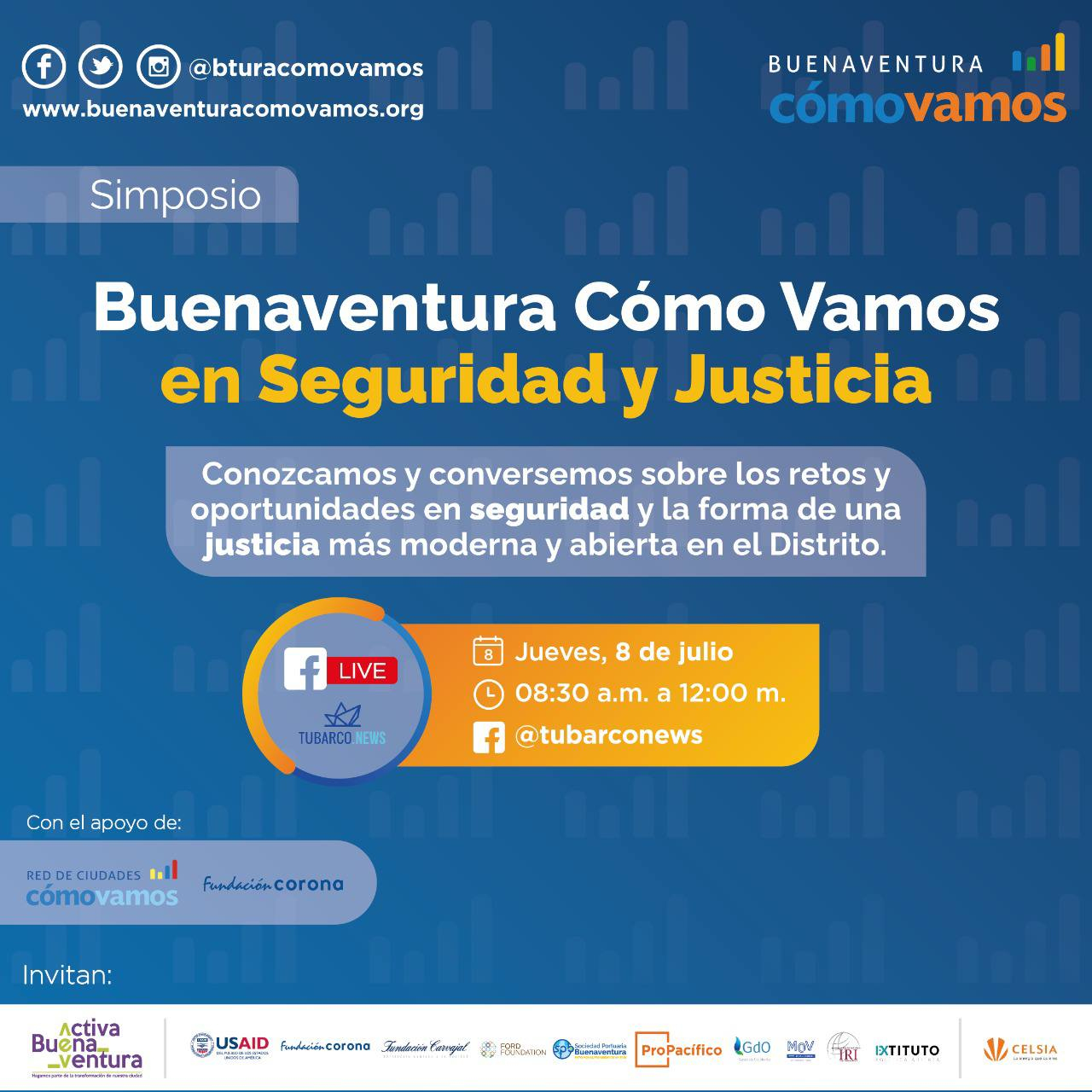 El jueves 8 de julio conozca cómo vamos en seguridad y justicia en Buenaventura