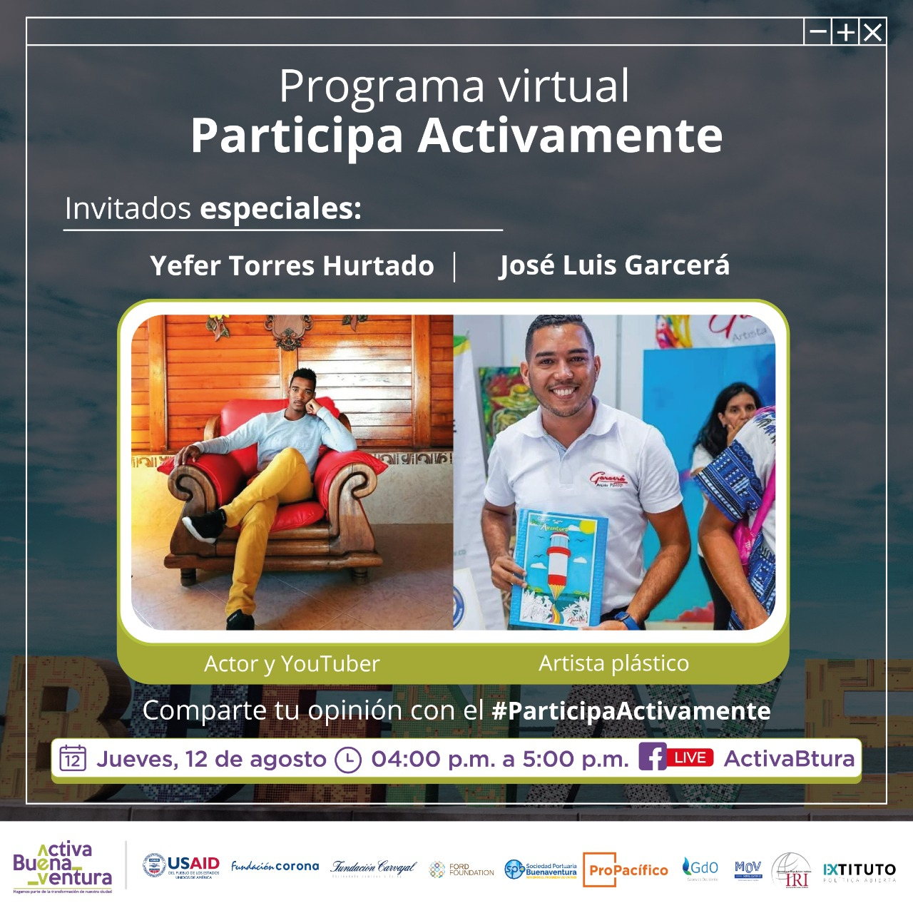 El jueves 12 de agosto Participa Activamente en las calles de Buenaventura