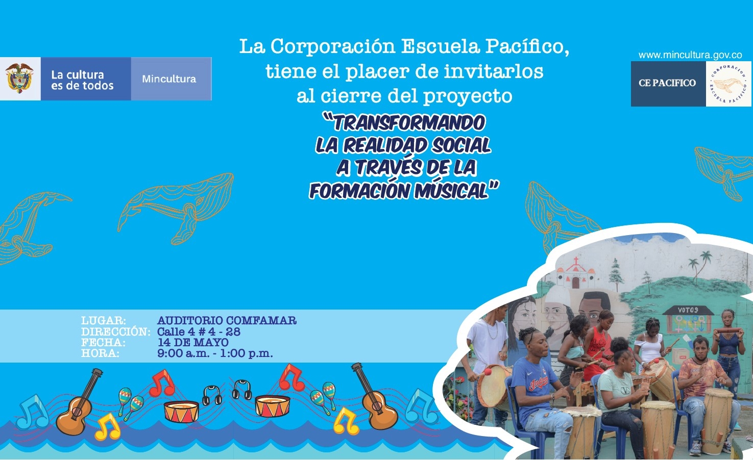 La Corporación Escuela Pacífico y el Ministerio de Cultura presentan el proyecto “Transformando la realidad social a través de la formación musical”