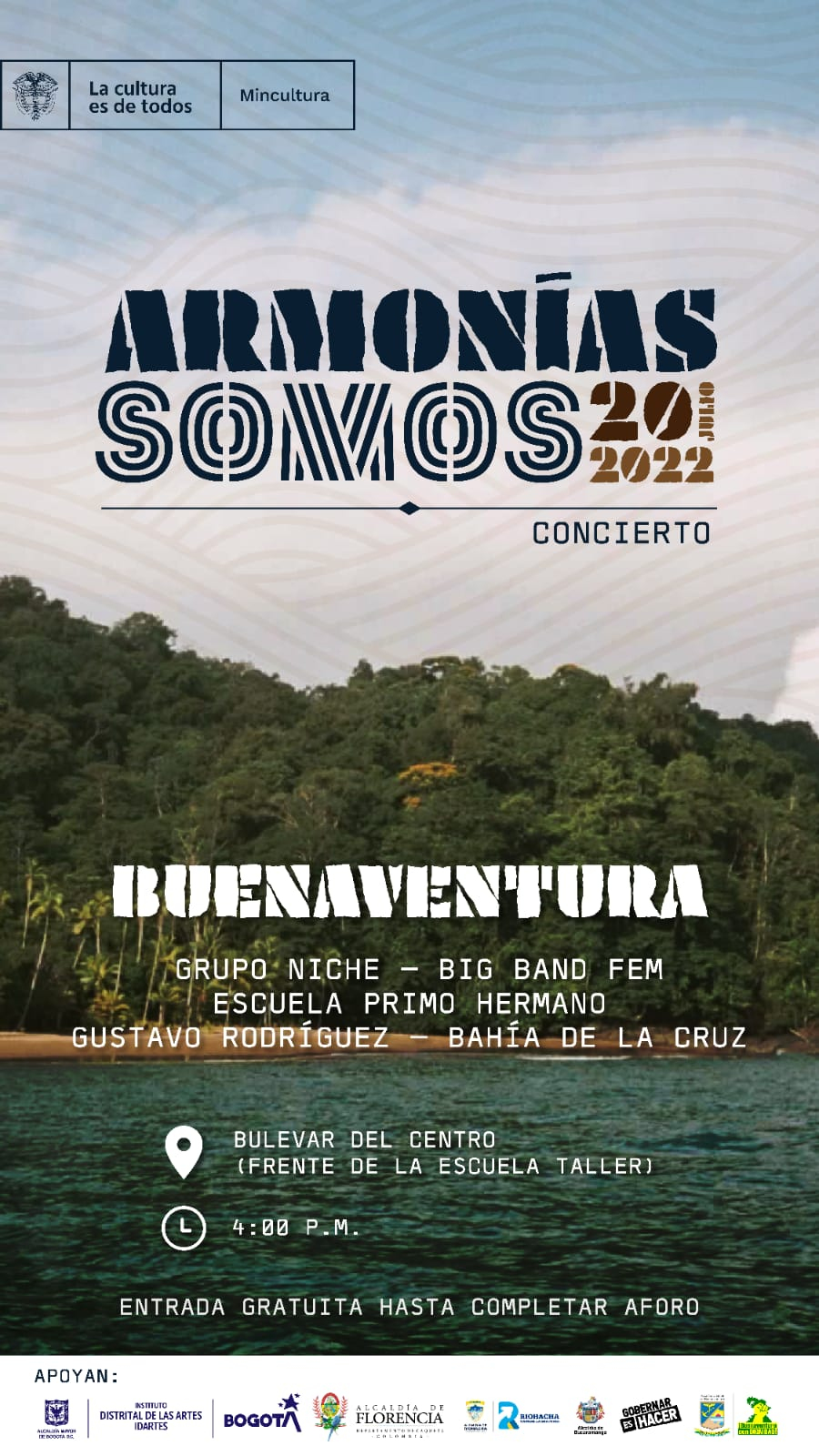 El Gran Concierto Nacional 20 de julio: “Armonías Somos”, llega al Distrito Especial de Buenaventura 