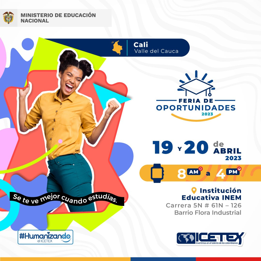 El ICETEX más humano y 36 universidades acompañarán a jóvenes y familias en la Gran Feria de Oportunidades del Valle del Cauca 