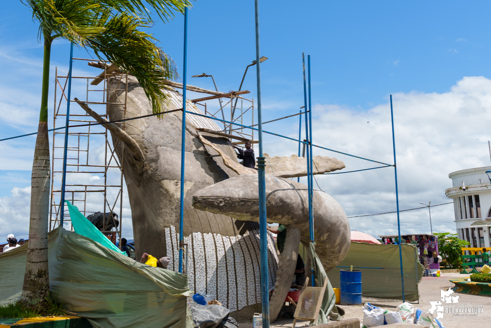 En los primeros días de agosto de 2023 estaría terminado el monumento a las ballenas jorobadas en Buenaventura 