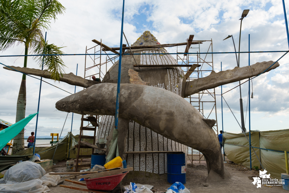 En los primeros días de agosto de 2023 estaría terminado el monumento a las ballenas jorobadas en Buenaventura 