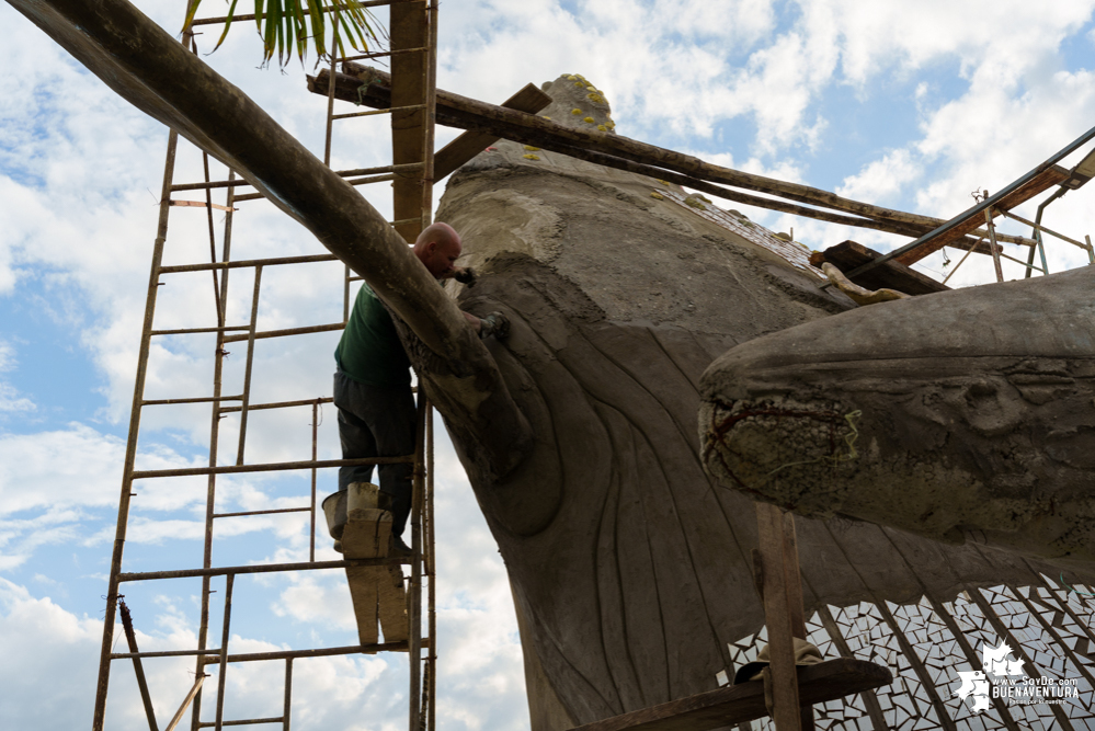 En los primeros días de agosto de 2023 estaría terminado el monumento a las ballenas jorobadas en Buenaventura 