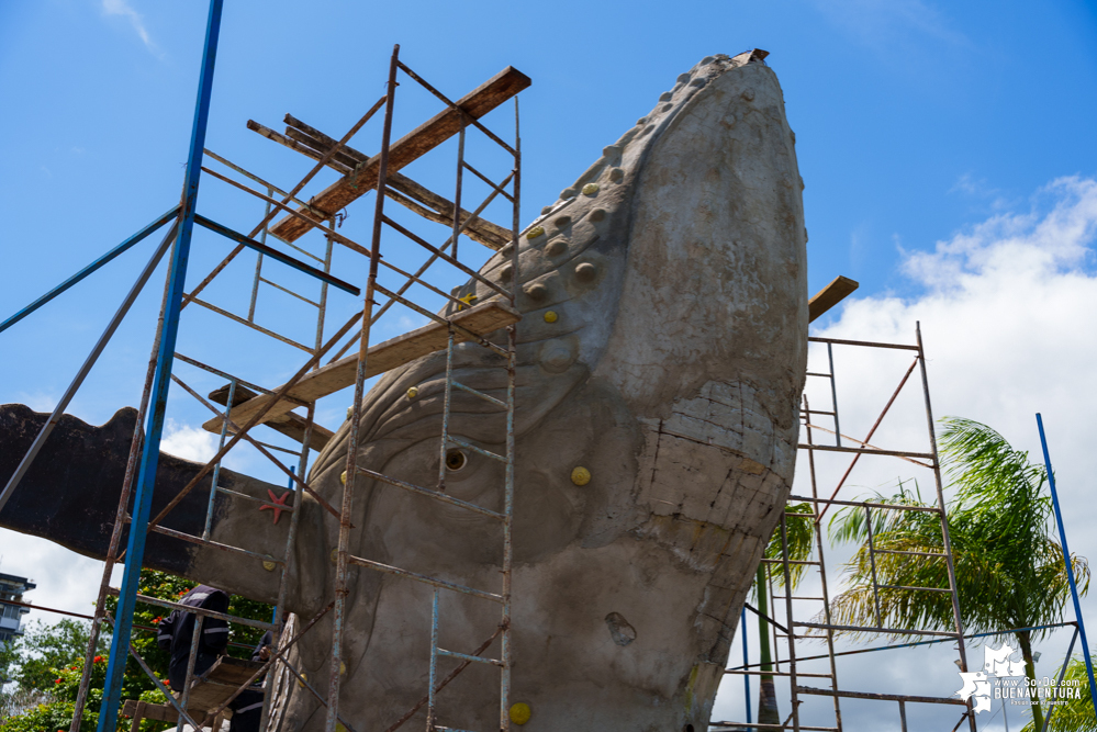 En los primeros días de agosto de 2023 estaría terminado el monumento a las ballenas jorobadas en Buenaventura 