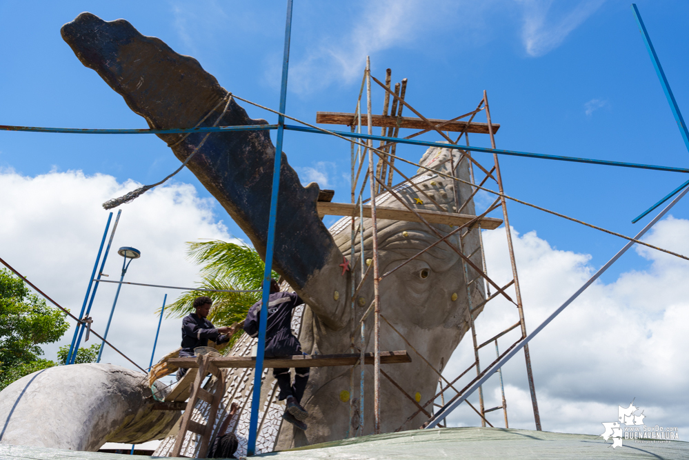 En los primeros días de agosto de 2023 estaría terminado el monumento a las ballenas jorobadas en Buenaventura 