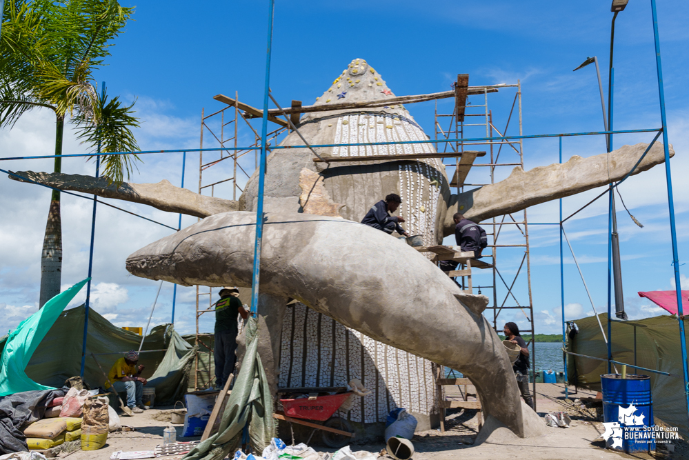 En los primeros días de agosto de 2023 estaría terminado el monumento a las ballenas jorobadas en Buenaventura 