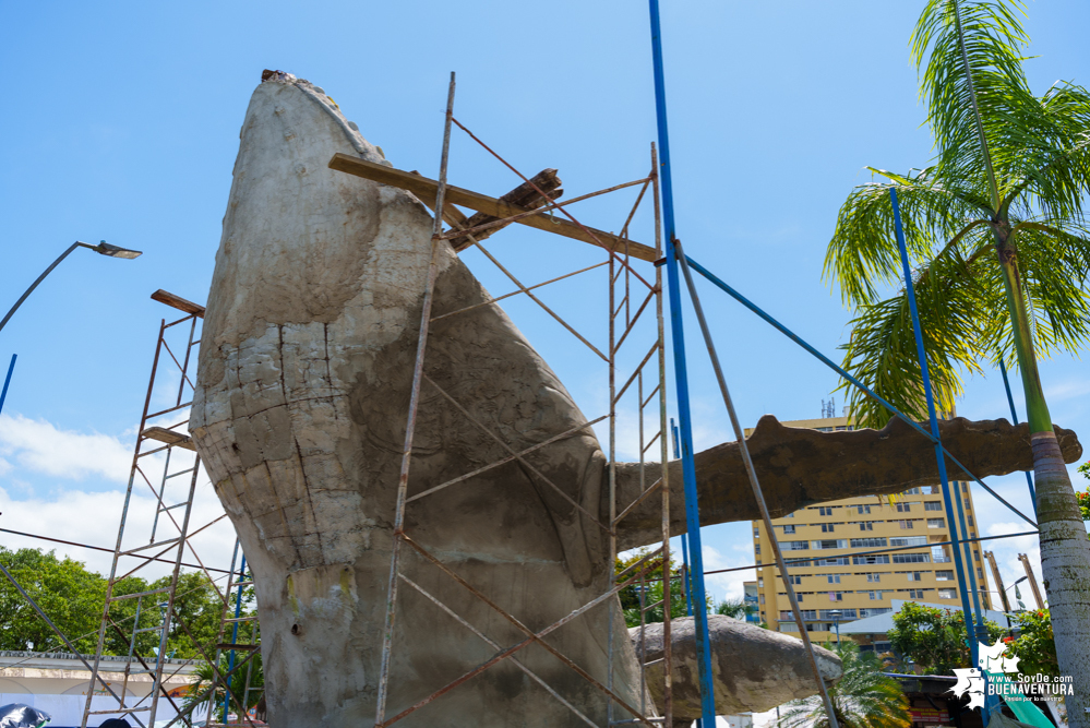 En los primeros días de agosto de 2023 estaría terminado el monumento a las ballenas jorobadas en Buenaventura 