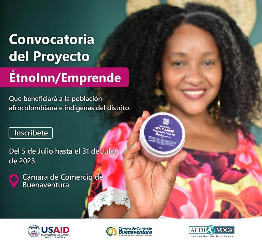 Queda poco tiempo para inscribirse a EtnoInn/Emprende, el programa de la Cámara de Comercio para población afro e indígena de Buenaventura 