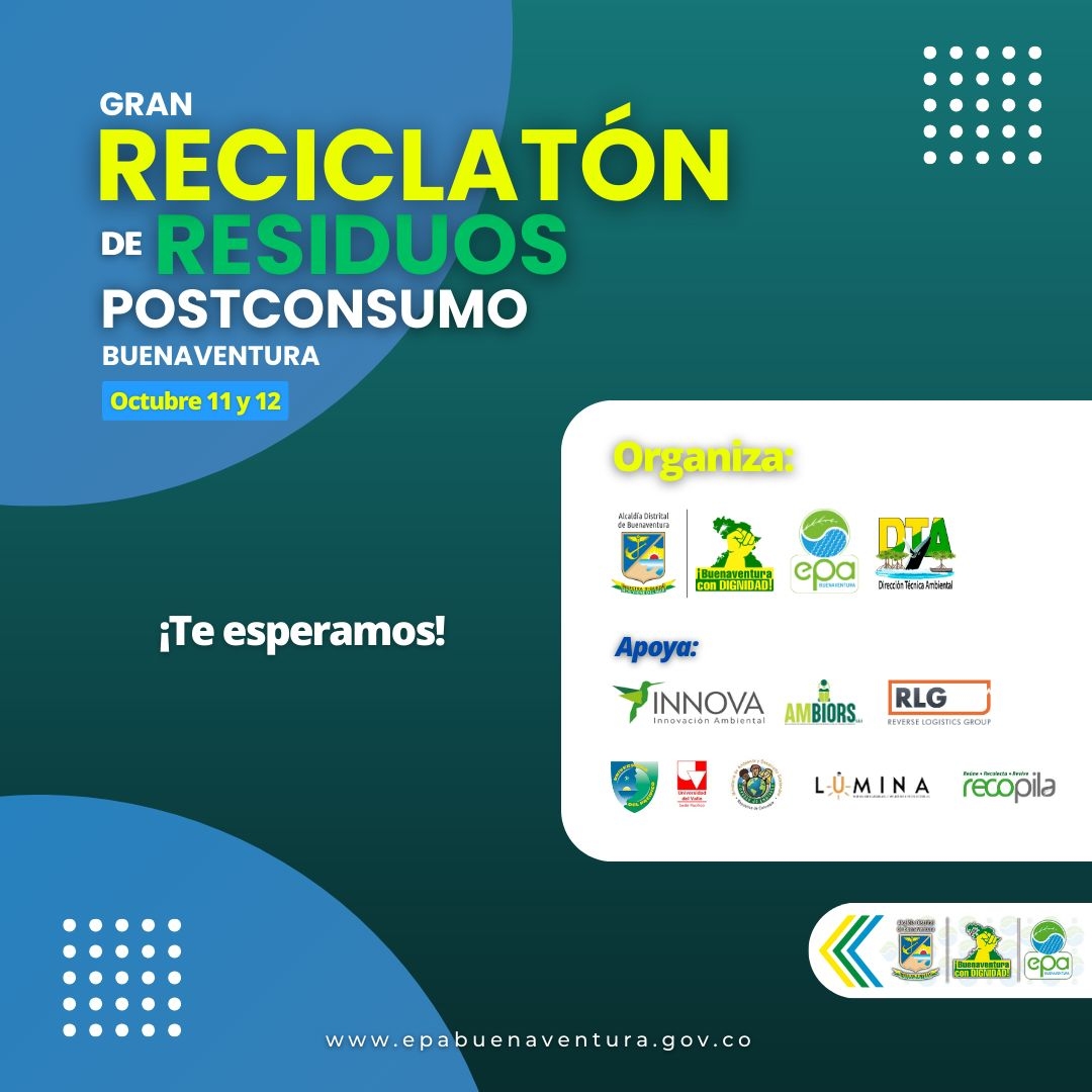 El Establecimiento Público Ambiental de Buenaventura y otras entidades adelantarán jornada de recolección de residuos posconsumo