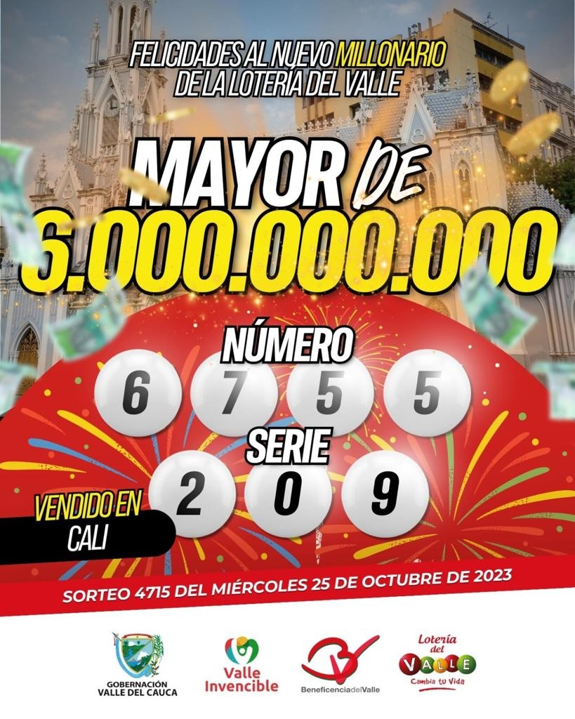 ¡Cayó en Cali el premio Mayor de la Lotería del Valle!