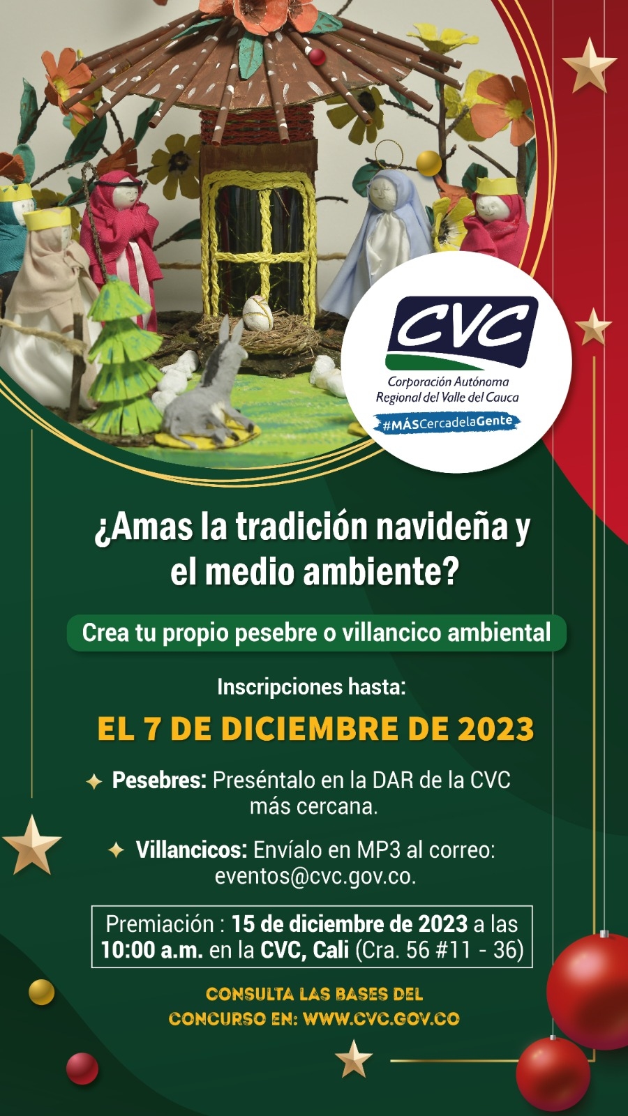 Vuelven el Halcón de Oro y los Pesebres y Villancicos Ambientales de la CVC