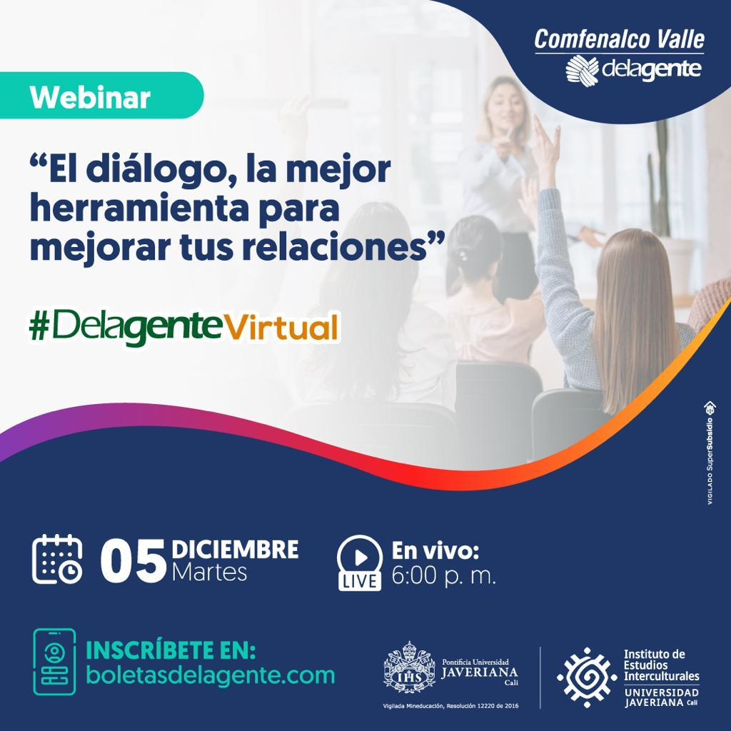 Conferencia virtual gratuita Comfenalco Valle: El diálogo, la mejor herramienta para mejorar tus relaciones