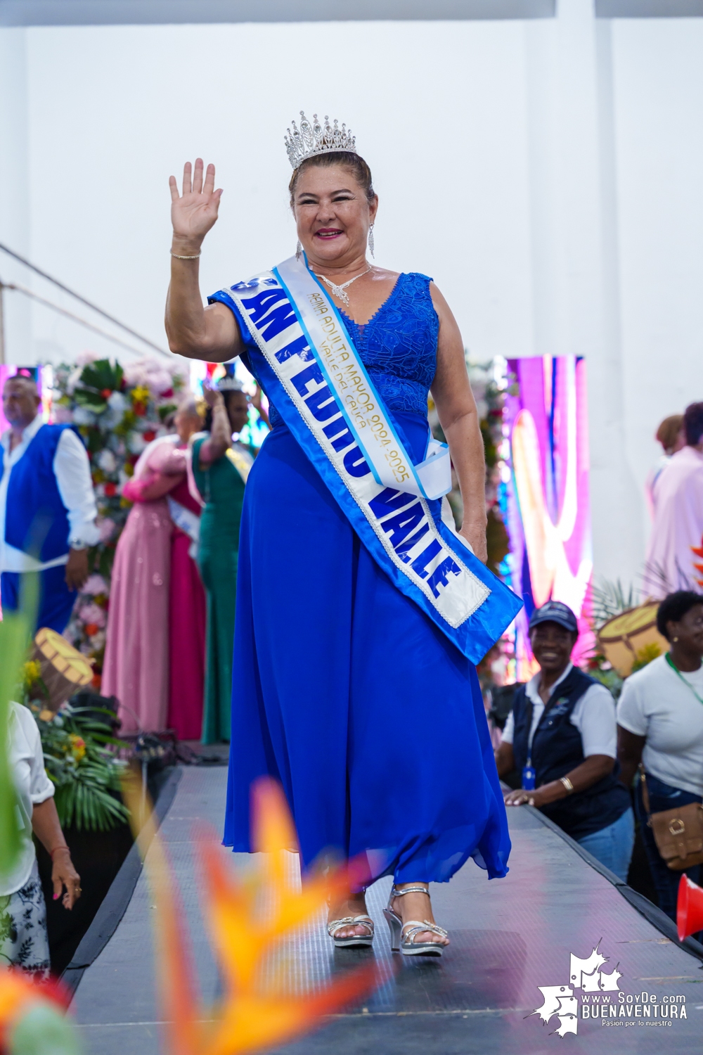 La representante de San Pedro en la Reina Departamental del Adulto Mayor