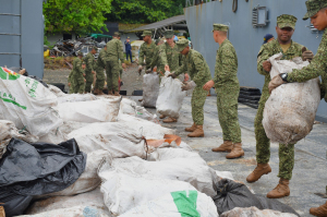 La Armada de Colombia evacuó 18 toneladas de residuos de la Isla Gorgona