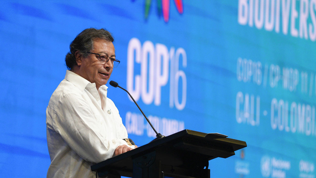 El presidente Gustavo Petro insistió ante la COP16 en la necesidad de canjear deuda por acción climática