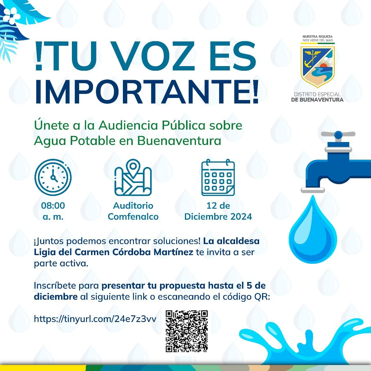 En Buenaventura se realizará Audiencia Pública del Agua para abordar la crisis hídrica