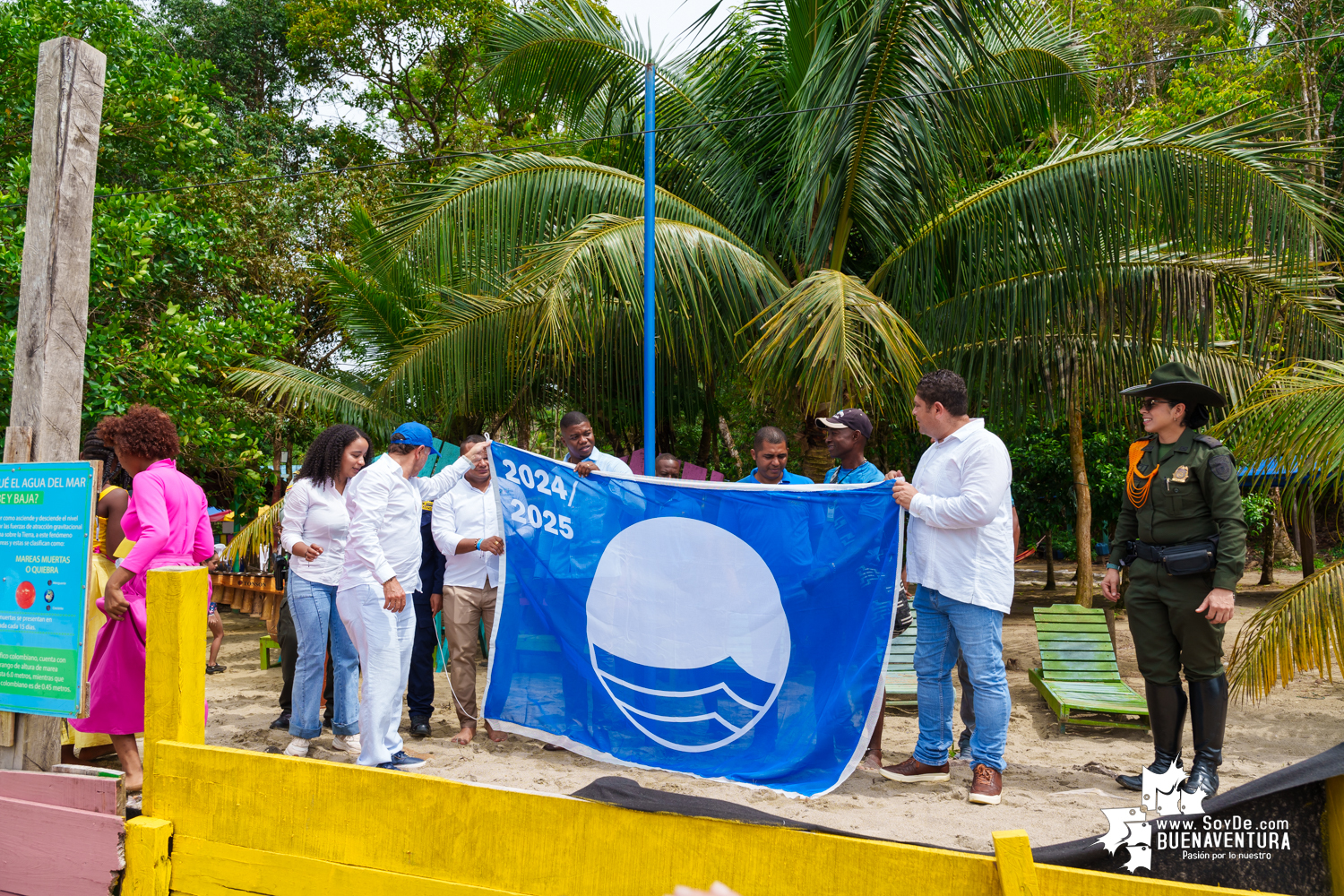 Se realizó por tercera ocasión la izada de la Bandera Azul en Playa Dorada, en el Hotel Magüipi