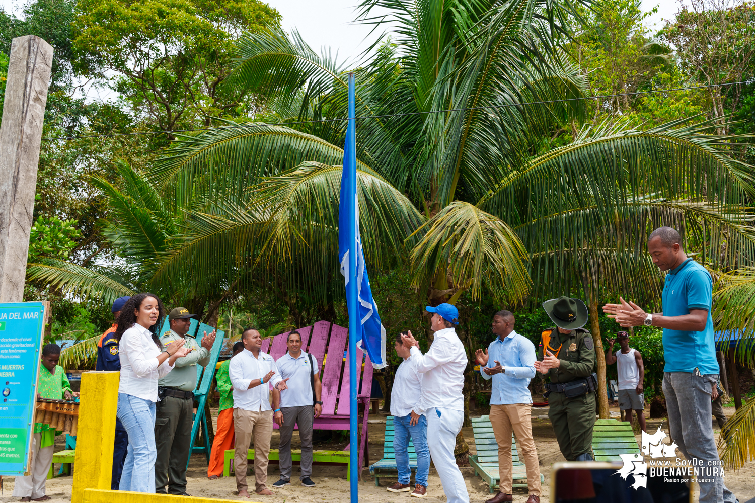 Se realizó por tercera ocasión la izada de la Bandera Azul en Playa Dorada, en el Hotel Magüipi