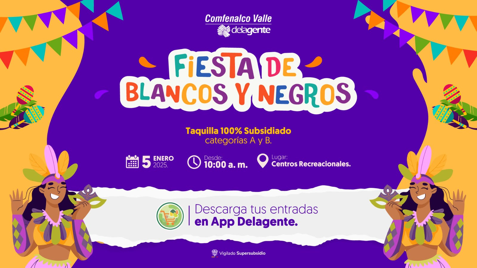 Inicia el año con la Fiesta de Blancos y Negros en los centros recreacionales de Comfenalco Valle Delagente