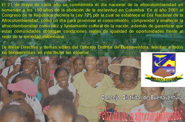 Feliz Dia De La Afrocolombianidad Les Desea El Concejo Distrital De Buenaventura