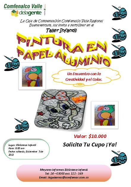 Comfenalco Valle organiza taller infantil de pintura en papel aluminio