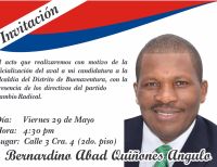 Cambio Radical entregará aval a Bernardino Quiñones para elecciones del 25 de octubre a la Alcaldía de Buenaventura