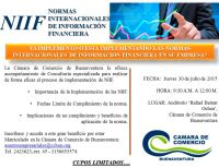 Charla en la Cámara de Comercio sobre Normas Internacionales de Información Financiera en su empresa